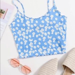 Lettuce Trim Daisy Floral Cami Top